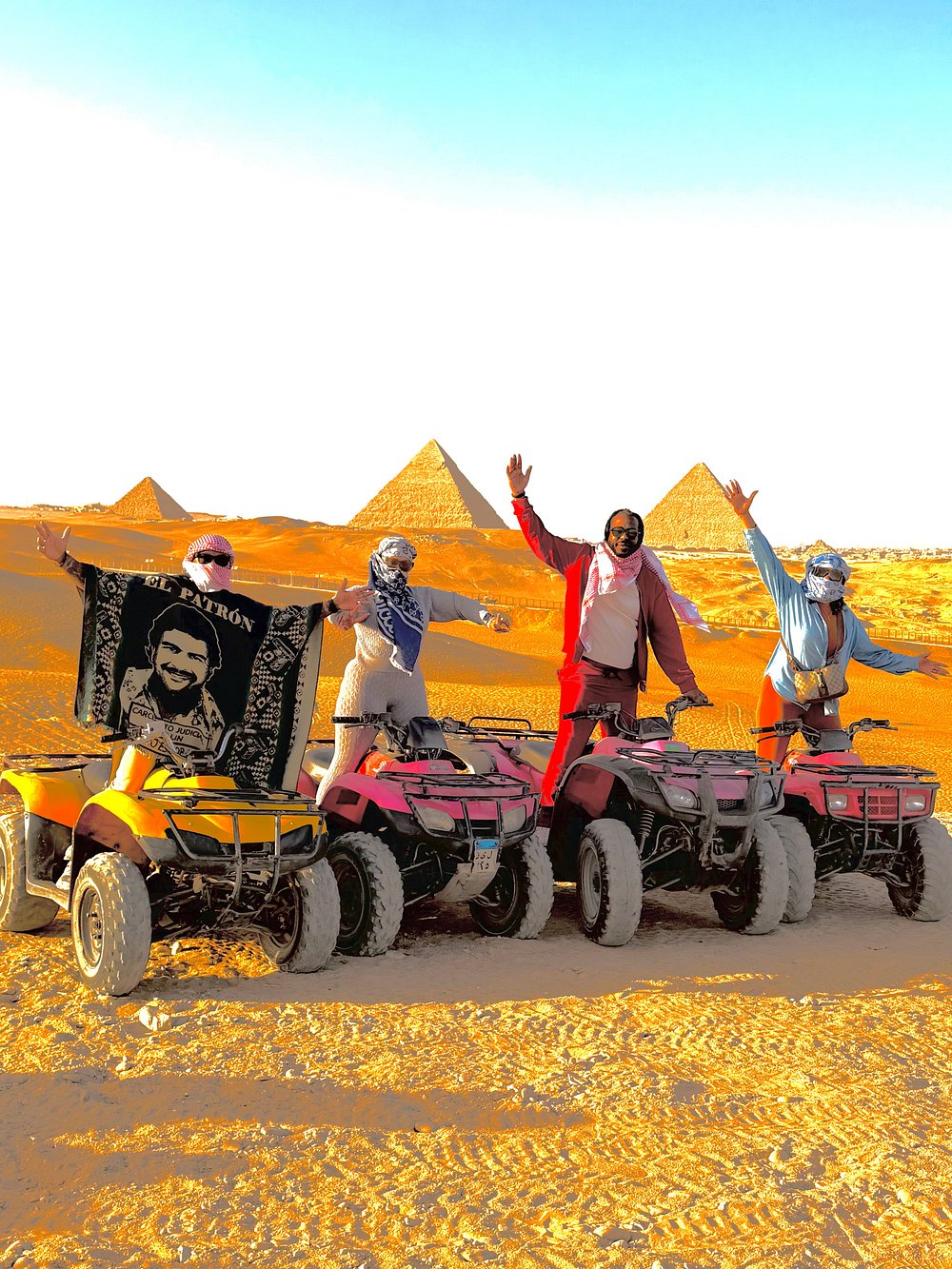 🏎️ Tour Title: VIP Ultimate Adventure: Giza Pyramids, Camel Trek & Quad Bike Desert Safari